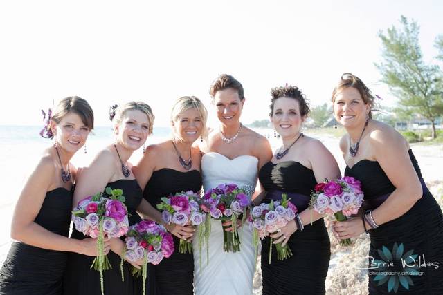 Bride and bridesmaids