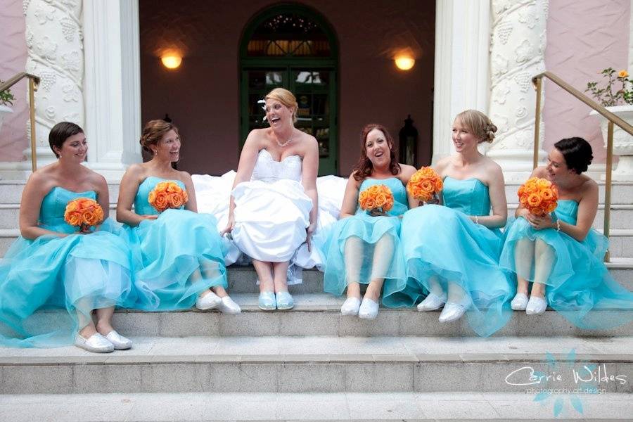 Bride and bridesmaids