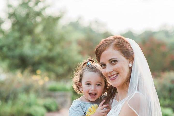 Bride and her little girl