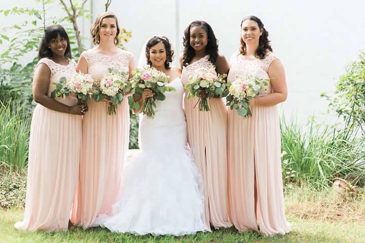 Bride and her bridesmaids