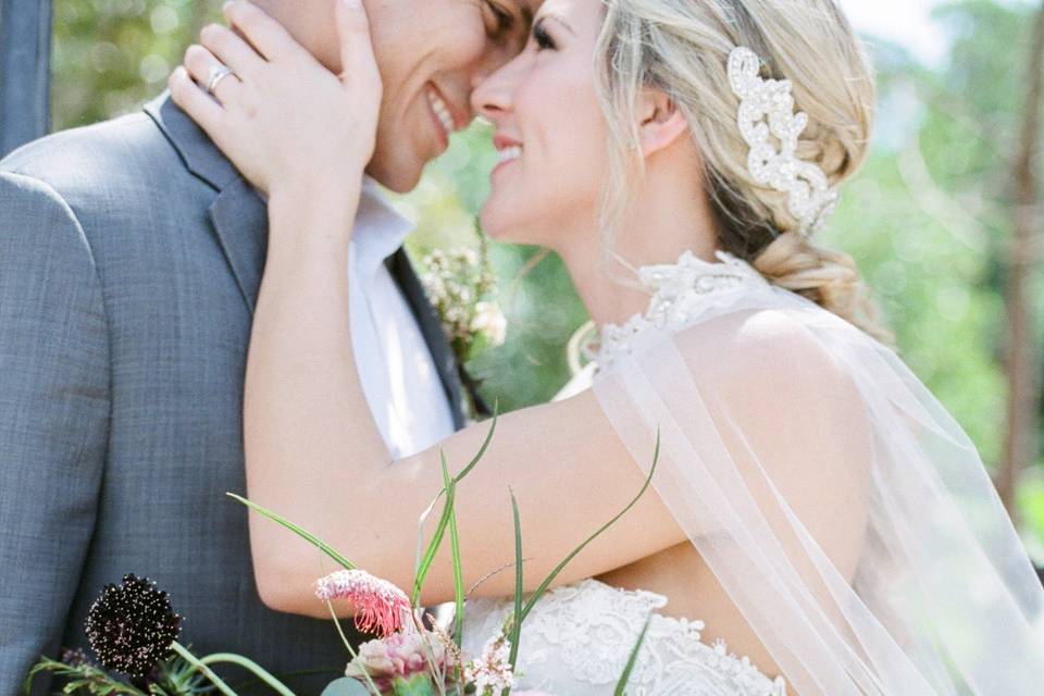 Bridal Cape & Crystal Hair