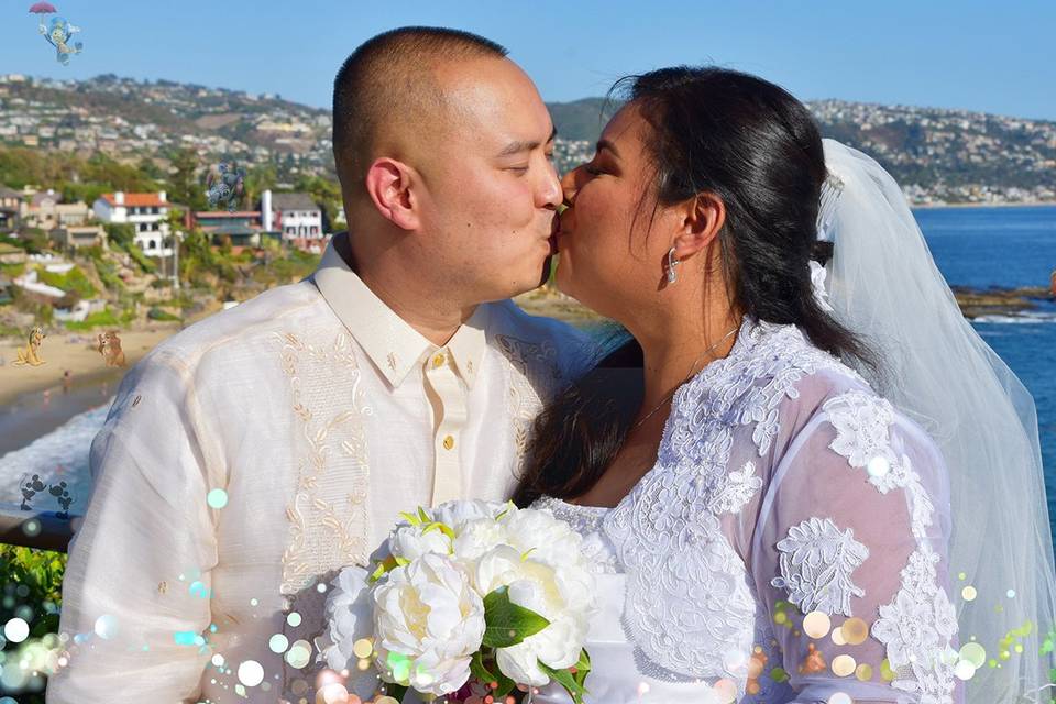 Husband and Wife Kiss
