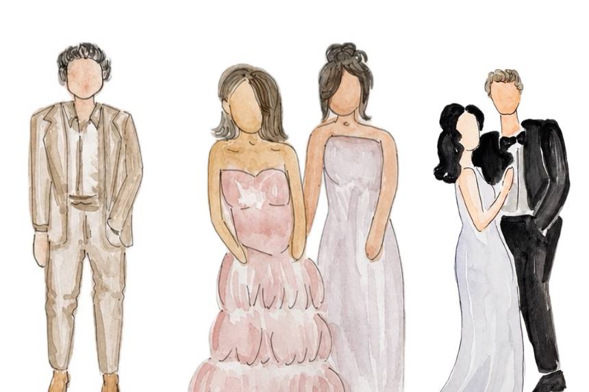 Watercolor guest portraits