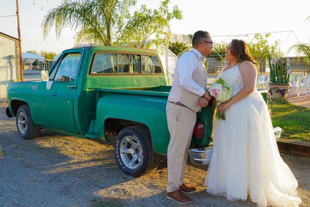The green truck pose