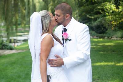 Beautiful Bride and Groom Portrait taken at Saint Mary's College in Notre Dame Indiana