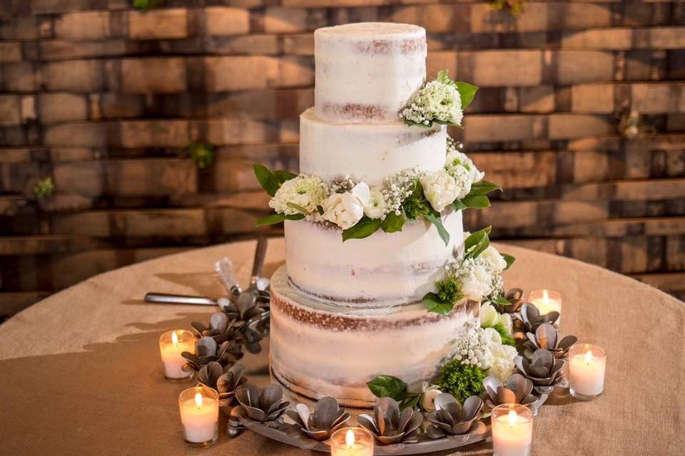 Simple naked wedding cake