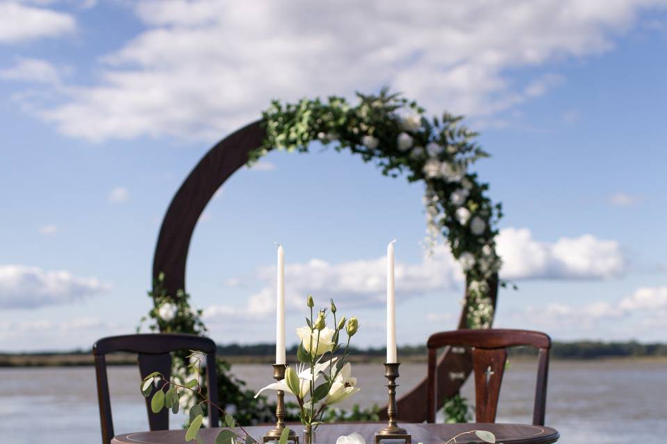 Waterfront ceremony decoration