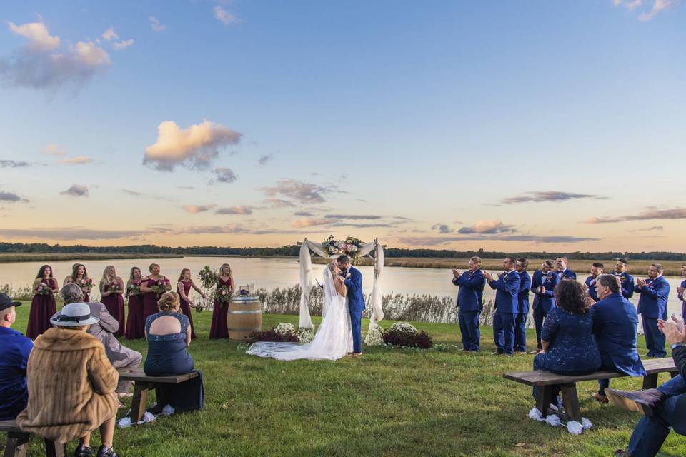 Waterfront wedding ceremony