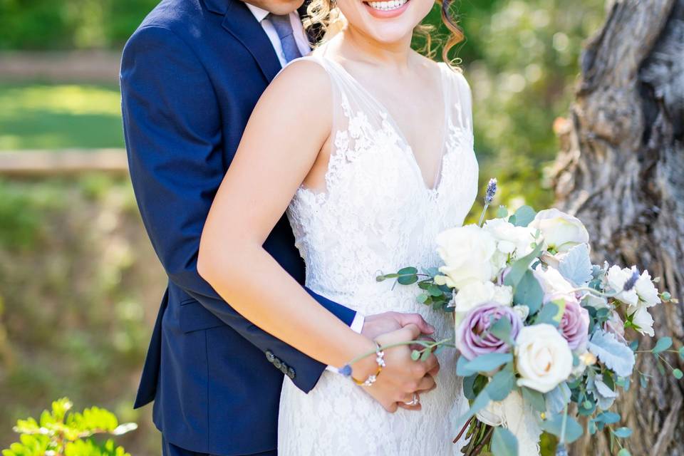 Lace and lavender roses