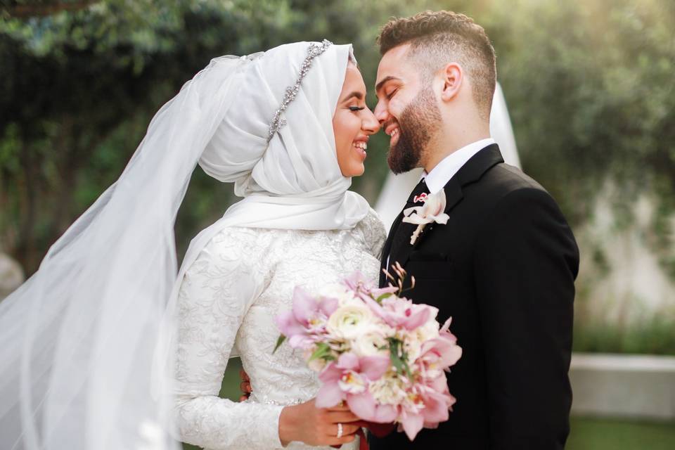 Stunning long-sleeved lace gown