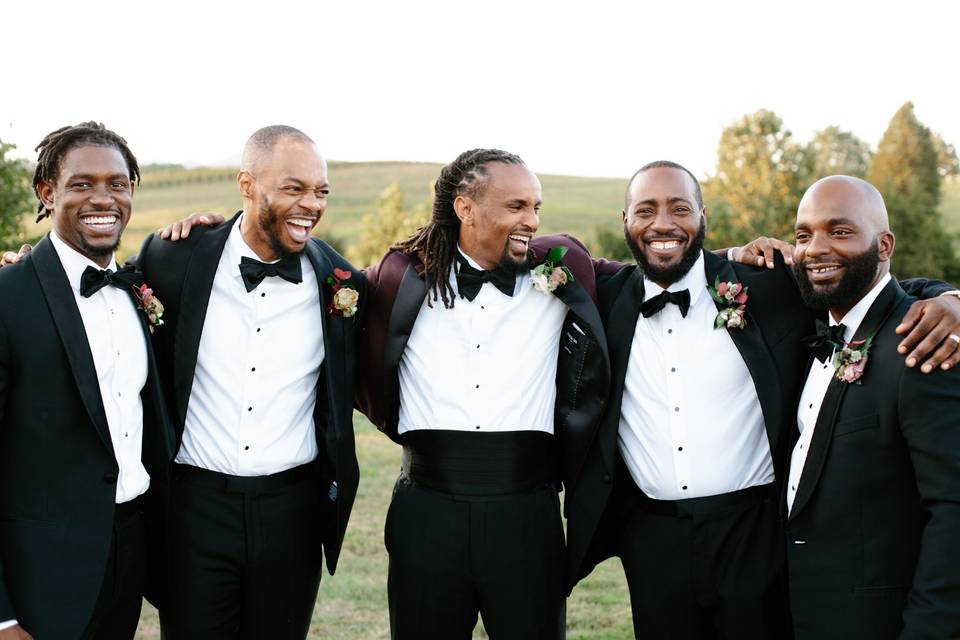 Groom and his groomsmen