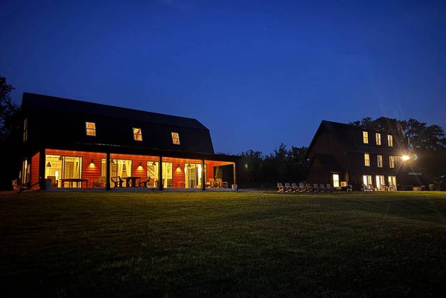 Venue Noir lit up at Night