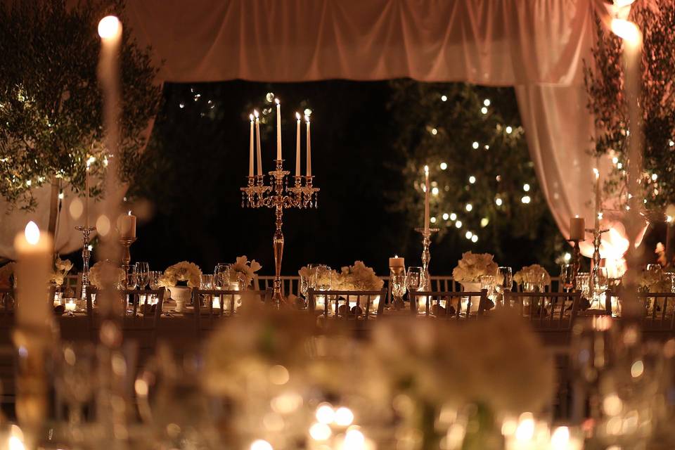 Tall candle centerpieces