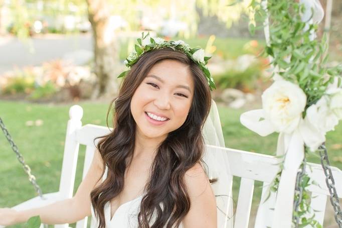 Bride on swing