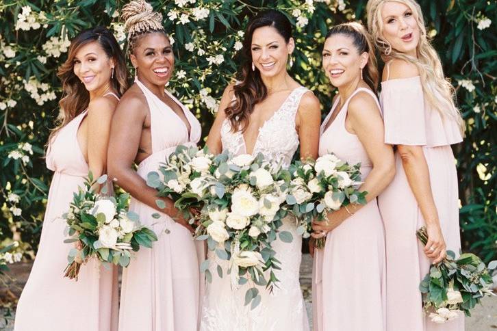 Bride and bridesmaids