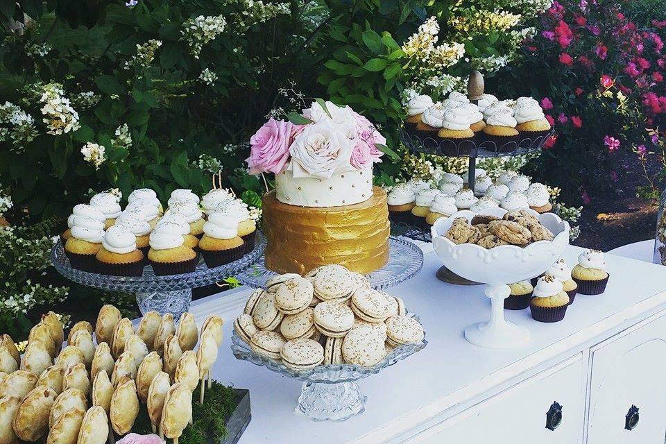 Wedding cake and dessert station