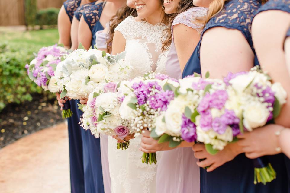 Bride and bridesmaids