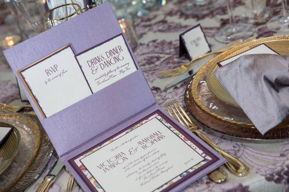 Sample lavender invitations