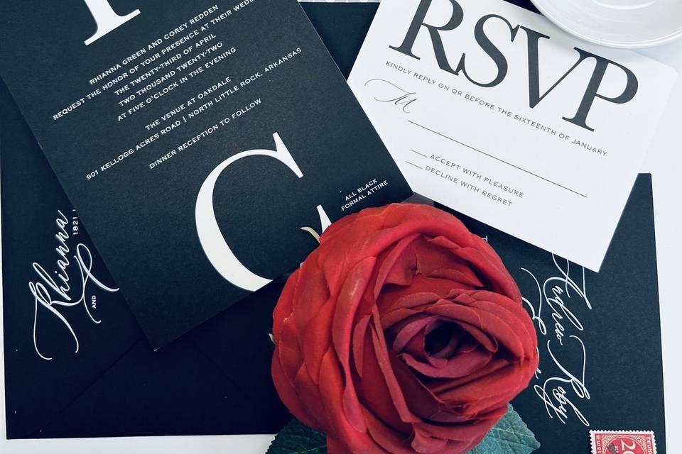 Black and White Invitation
