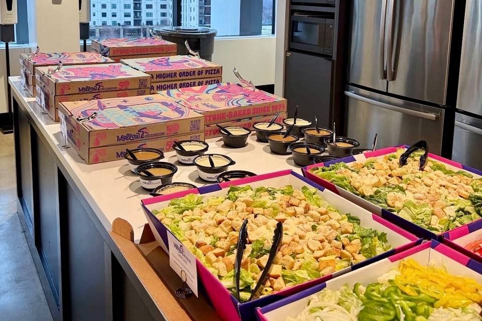 Pizzas and Salad