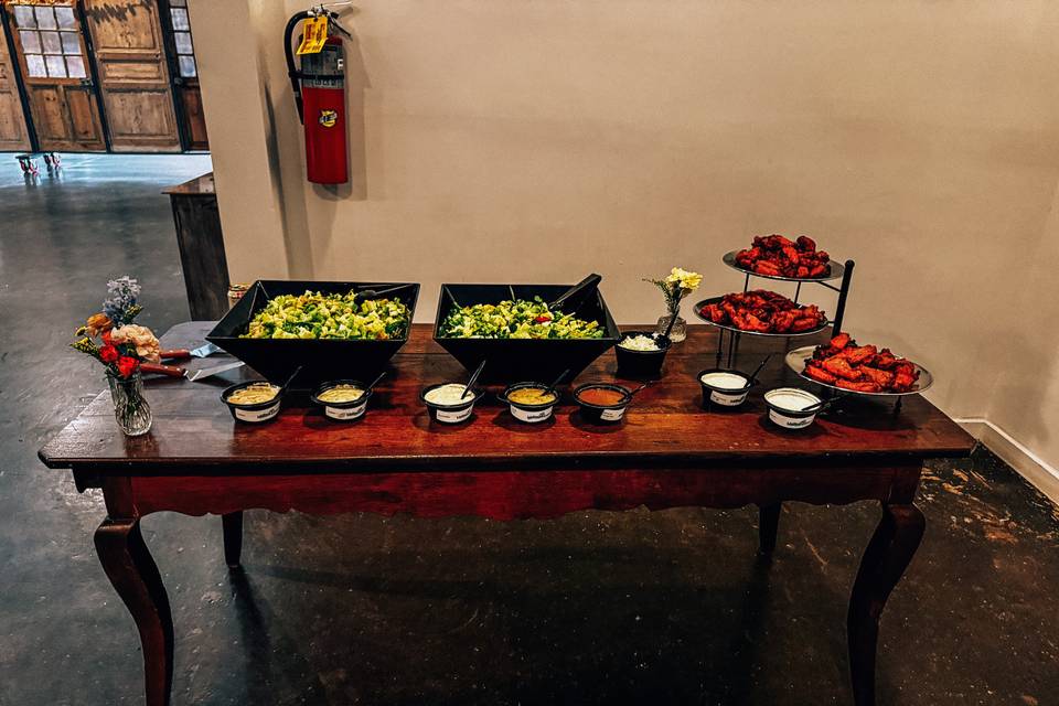 Appetizers served in elevated