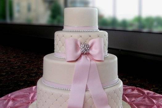4-tier cake with edible bow