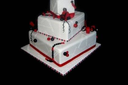 Individual frangipane mini wedding cake.