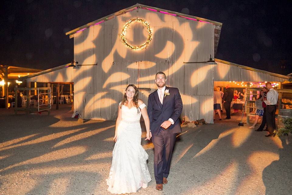 Lighting on Wedding Barn