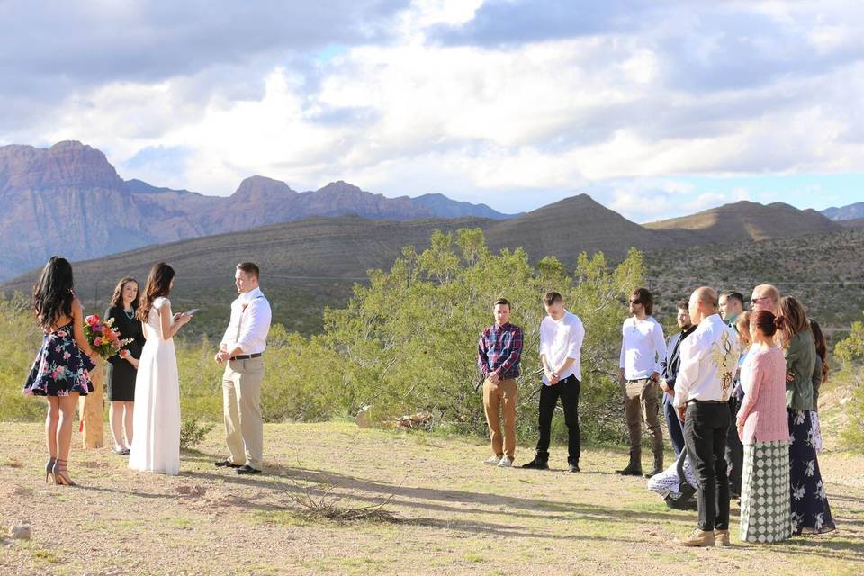 The couple with family