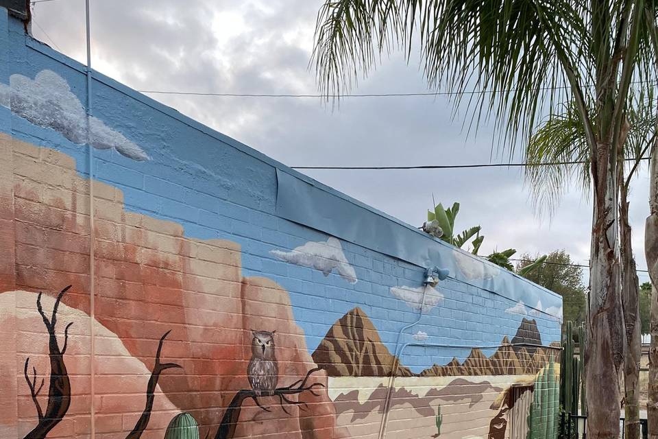 Desert scene mural