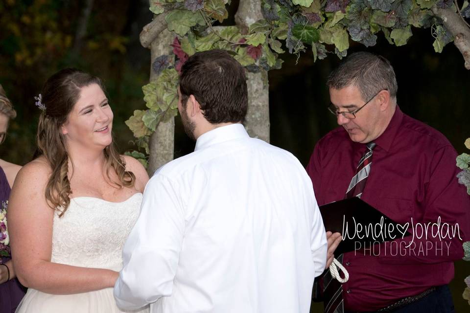 Officiant heading the wedding