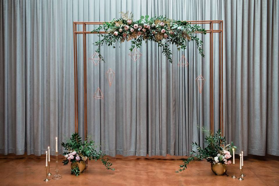 Industrial ceremony arch