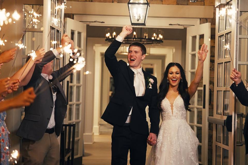 Terri + Stephen, sparkler exit