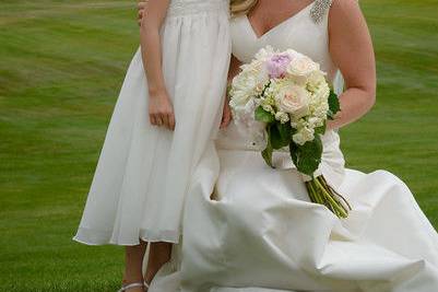 The bride and a flower girl