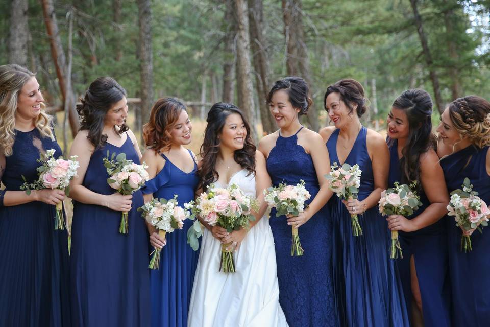 Bride and bridesmaids