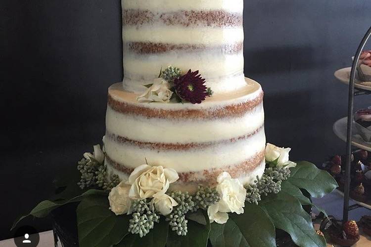 Two tier naked cake