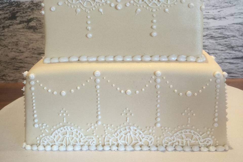 Two tier square cake