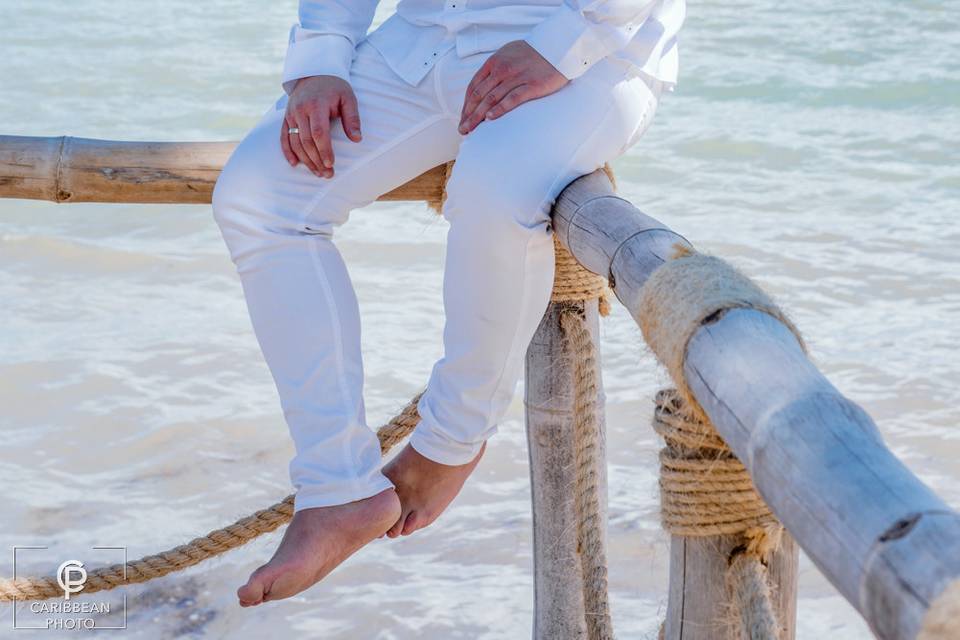 Beach wedding by CaribbeanPhot