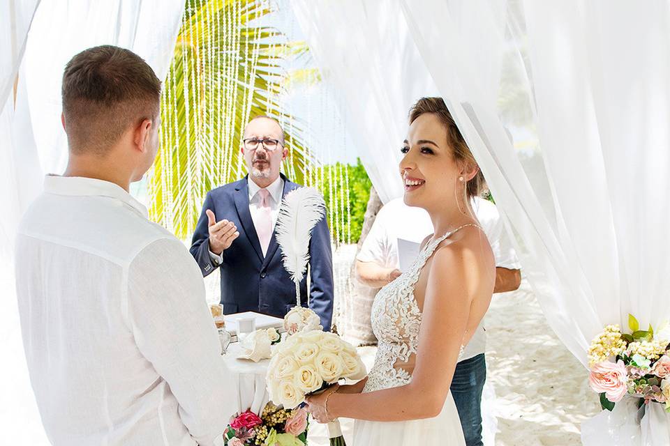 Wedding on private beach