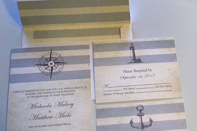 Blue nautical invitations