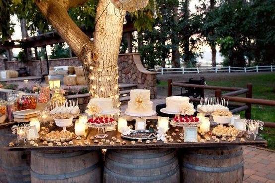 Rustic dessert display