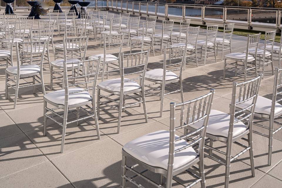 Spacious outdoor seating