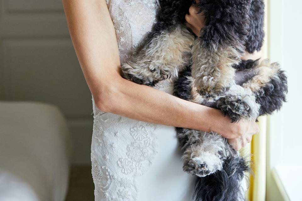 Bridal Prep with Puppy