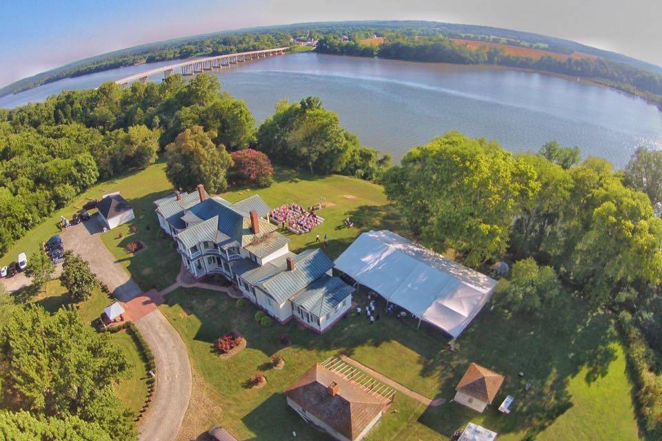 Aerial view of the property