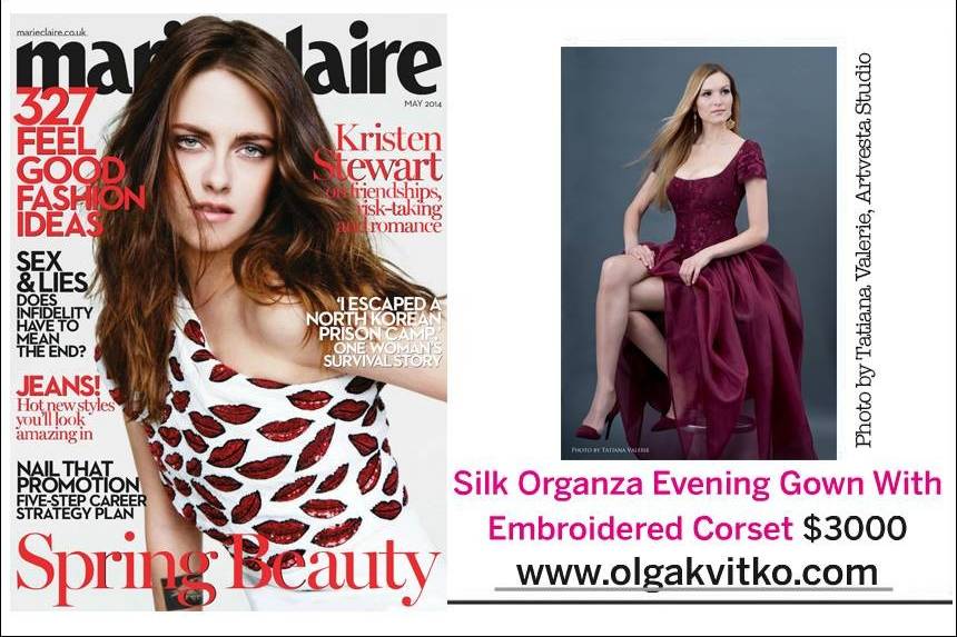 Olga Kvitko ballgown on HOT PICKS page in Marie Claire ,UK  May 2014