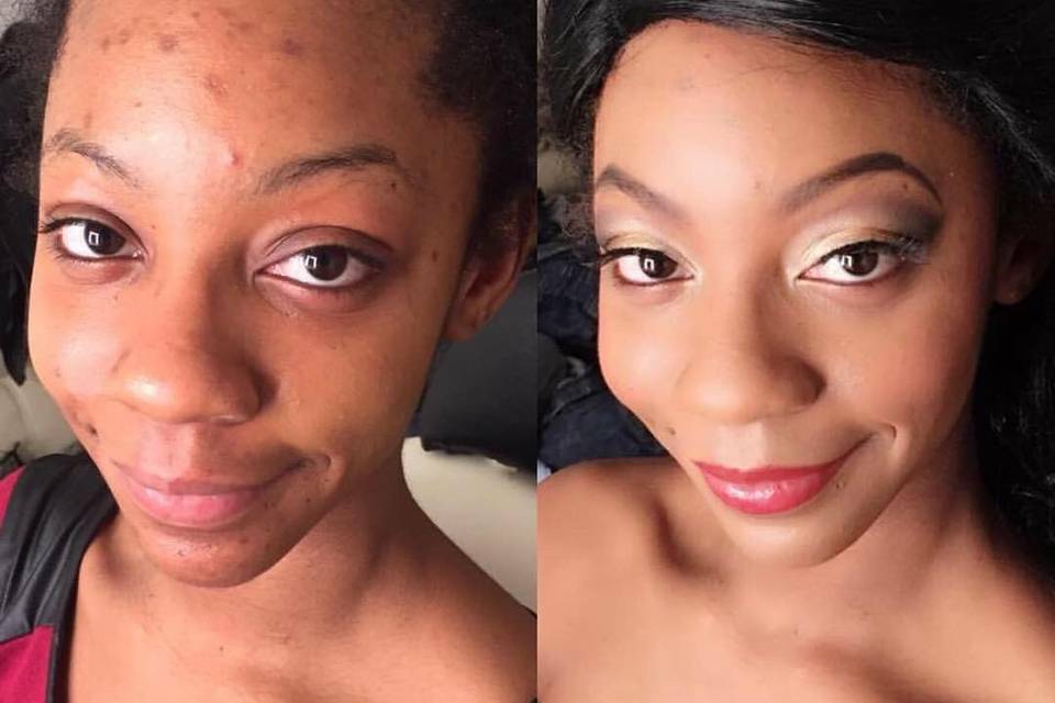 Certified HD #makeup and hair before and after look by Cassandra at CassandraMcClure.com  650.352.3917 info@CassandraMcClure.com  #DestinationWedding #PromMakeup #BridalMakeup #TransformationTuesday