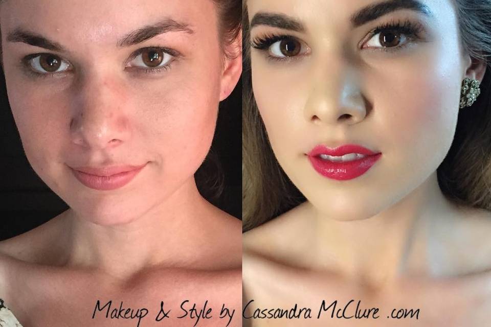 Certified HD #makeup and hair before and after look by Cassandra at CassandraMcClure.com  650.352.3917 info@CassandraMcClure.com  #DestinationWedding #PromMakeup #BridalMakeup #TransformationTuesday