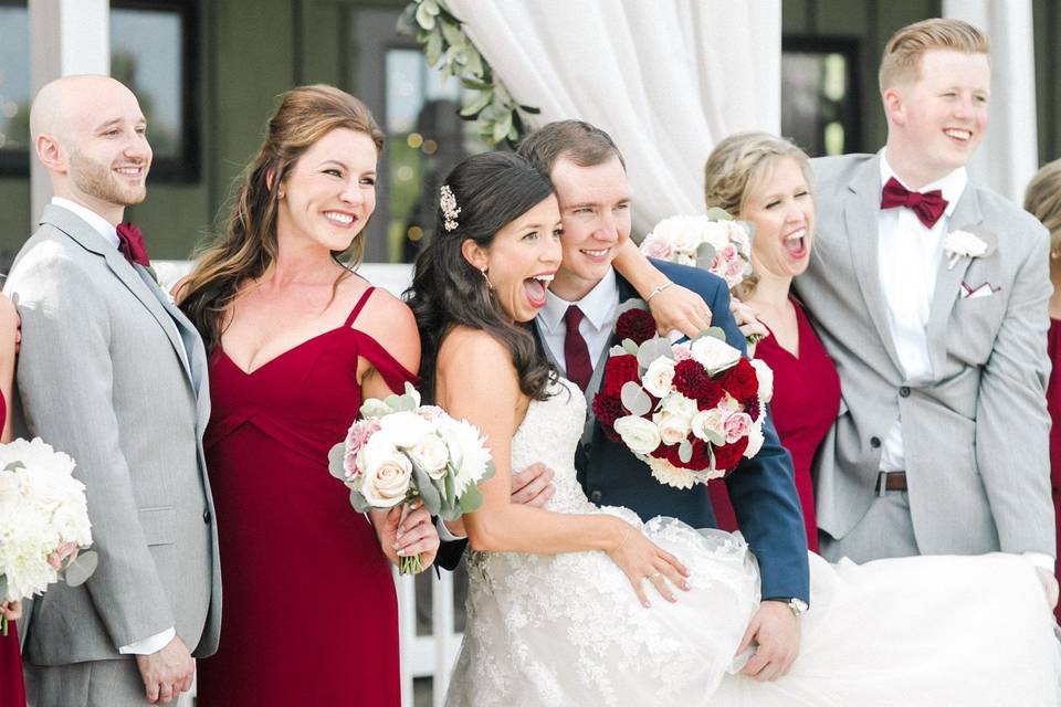 Newlyweds and their guests