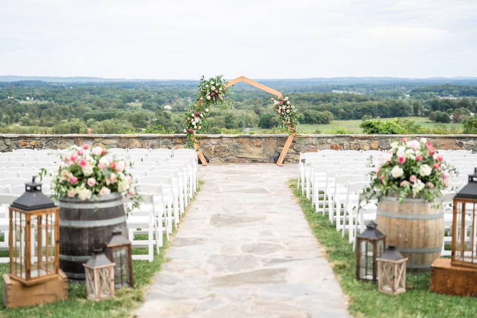 Reception drapes - Bluemont Vineyard