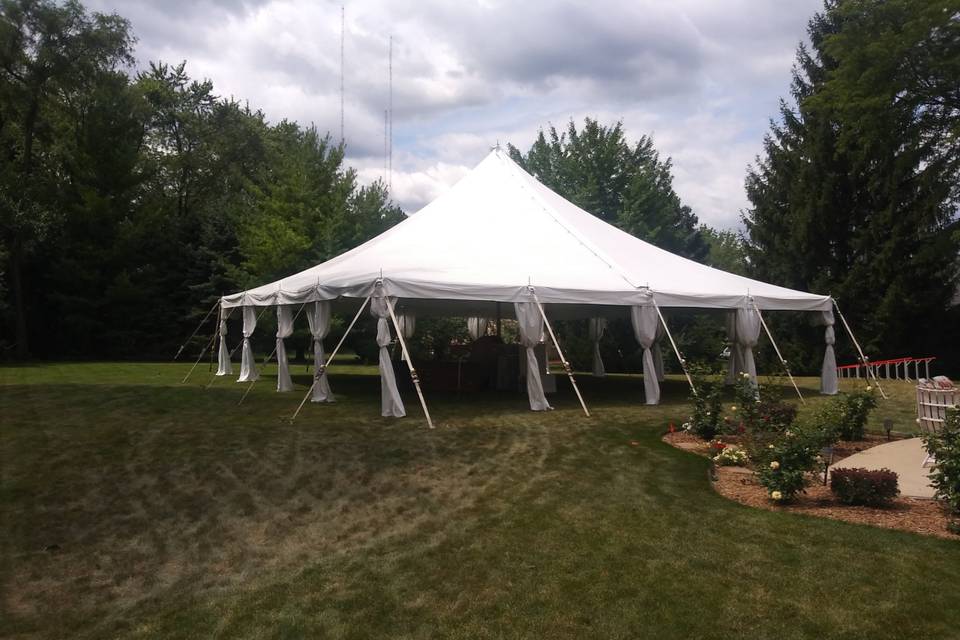 Tent with Pole Drapes